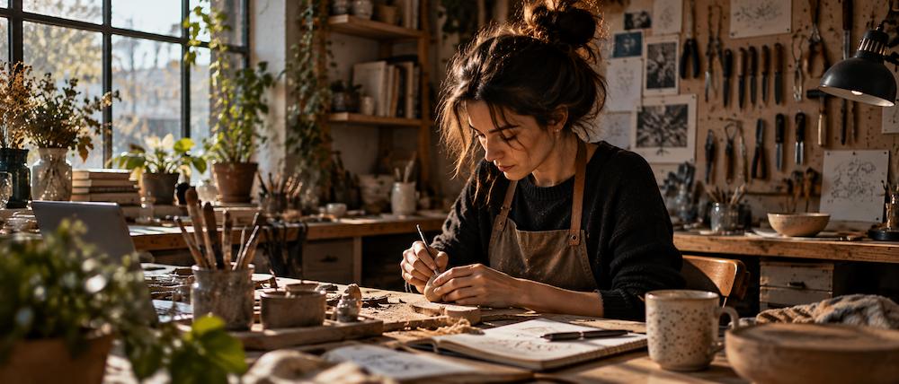 Everyday scene illustrating work & purpose